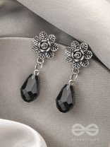 The Frosted Flower- Tiny Trinket Earrings (Ebony Black)