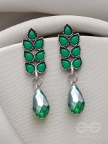 THE GRAPEVINE- EMBELLISHED OXIDIZED EARRINGS (Emerald Green)
