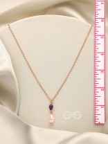 A Study In Scarlet- Golden Glass Bead Necklace With Anti-Tarnish Coating 