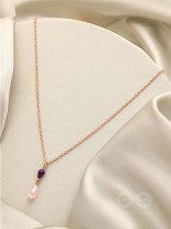 A Study In Scarlet- Golden Glass Bead Necklace With Anti-Tarnish Coating 