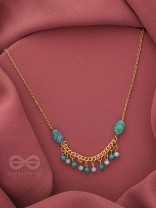 The Pearly Smile- Golden Beads Necklace With Anti-Tarnish Coating