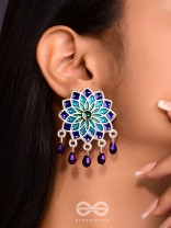 The Midnight Sun- Silver Enamelled Earrings