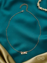 Three's Company- Golden Pearl Necklace With Anti-Tarnish Coating