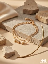 Carved in Stone- Golden Layered Bracelet