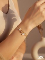 Carved in Stone- Golden Layered Bracelet