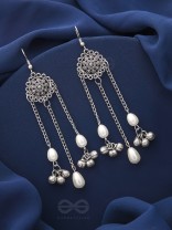 The Dark Sun- Oxidized Pearl Earrings