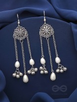 The Dark Sun- Oxidized Pearl Earrings
