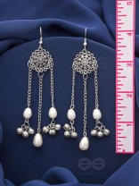 The Dark Sun- Oxidized Pearl Earrings