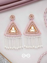 Akshkarna - The Exquisite Triangle - Beads And Stones Hand Embroidered Earrings