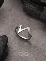 The Crooked Crown- Adjustable Silver Ring