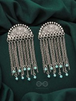 The Frozen Cascade- Oxidized Beads Earrings