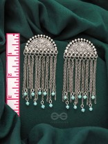 The Frozen Cascade- Oxidized Beads Earrings