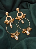 The Autumn Vibes- Golden Beads Earrings