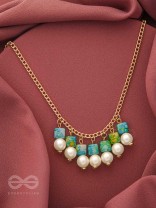 April Shower- Golden Pearls Necklace With Anti-Tarnish Coating 