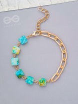 The Ice Maiden- Golden Glass Beads Bracelet