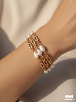 Ropes of Pearls- Golden Layered Pearls Bracelet