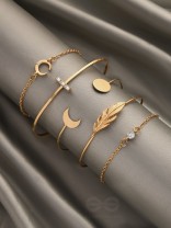 The High Five- Set of 5 Golden Bracelets