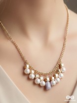 Glowing Lanterns- Golden Pearls Necklace With Anti-Tarnish Coating 