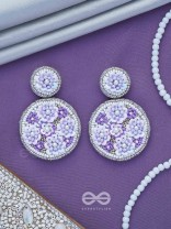 Nimrukti - The Purple Dusk - Beads And Sequins Hand Embroidered Earrings