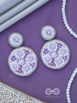Nimrukti - The Purple Dusk - Beads And Sequins Hand Embroidered Earrings