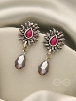 DROPS OF LIGHT- TINY TRINKET EARRINGS (Carmine Red)