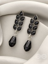 The Grapevine- Embellished Oxidized Earrings (Black)