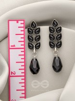 The Grapevine- Embellished Oxidized Earrings (Black)