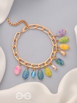 The Rainbow Drops- Golden Embellished Bracelet