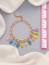 The Rainbow Drops- Golden Embellished Bracelet
