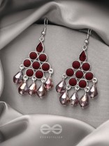 The Maroon Haze- Oxidised Glass Beads Earrings