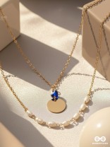 Sun N Sea- Golden Layered Necklace With Anti-Tarnish Coating 