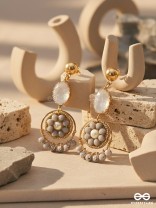 The Ashen Bloom- Golden Bead Earrings