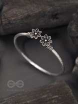 The Early Bloomer- Oxidised Bangle Bracelet