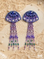 Nidusha- The Enigmatic Fish - Stones and Sequins Embroidered Earrings