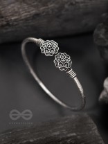 Full Bloom - Oxidised Bangle Bracelet