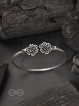 Fancy Florets - Oxidised Bangle Bracelet