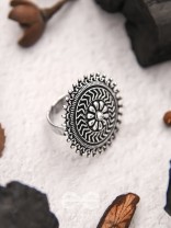 The Moonlit Fantasy- Oxidised Statement Ring