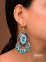 THE SKY GAZER - EMBELLISHED OXIDISED EARRINGS (BLUE)