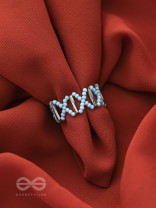 The Color Pop- Stretchable Arctic Blue Beaded Ring