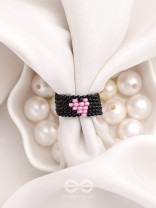 The Midnight Sky- Black Beaded Ring