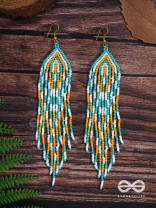 The Magma Ocean- Golden Embellished Earrings