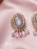 Arkasman- The Crystal Ball- Stones and Beads Embroidered Earrings 