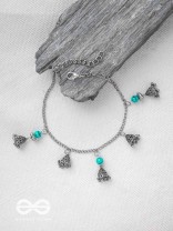 The Bell Curve- Oxidised Bead Anklet
