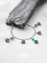 The Bell Curve- Oxidised Bead Anklet