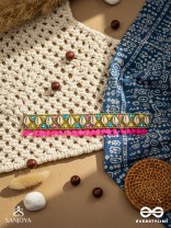 Dyotana - The Sparkling Colors - Shells, Resham And Mirror Hand Embroidered Choker Neckpiece