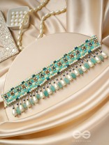 Dhrti - A Mythical Shore - Pearls And Beads Hand Embroidered Choker Necklace