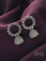 The Frosty Wreath- Oxidised Jhumka Earrings