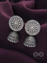 The Sun Glare- Oxidised Jhumka Earrings