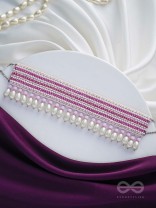 Aneeka- The Colorful Lanes- Pearl and Glass Beads Embroidered Choker Necklace