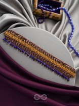 Aktaa- The Night Sky- Glass Beads and Lace Embroidered Choker Necklace